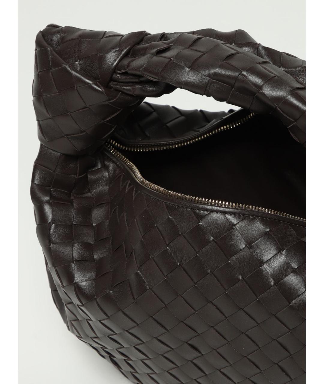 BOTTEGA VENETA Коричневая кожаная сумка с короткими ручками, фото 5