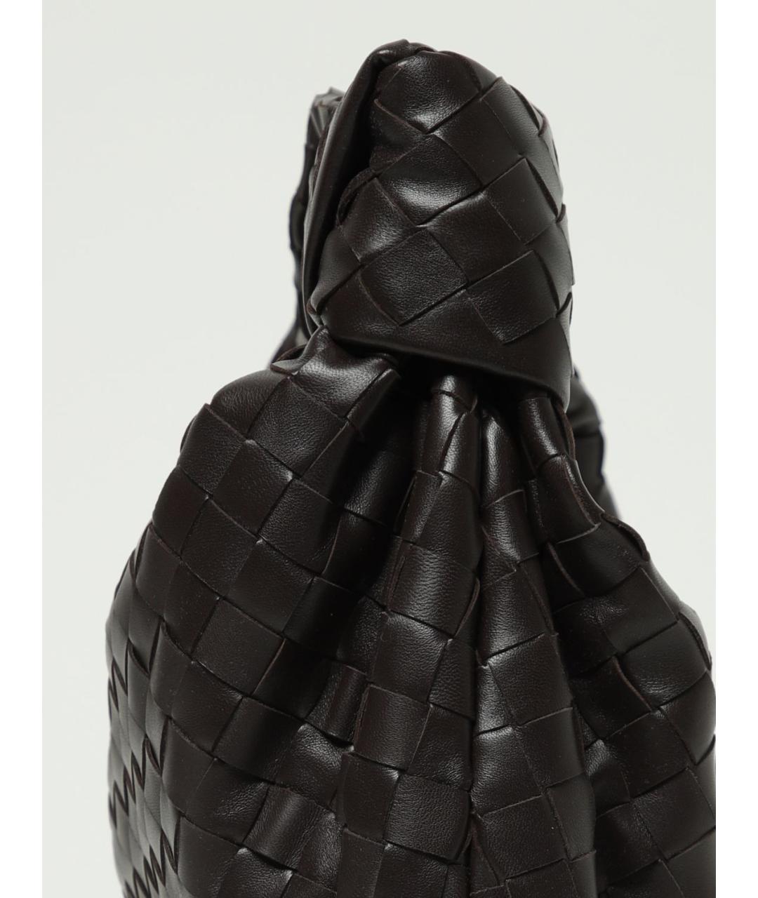 BOTTEGA VENETA Коричневая кожаная сумка с короткими ручками, фото 4