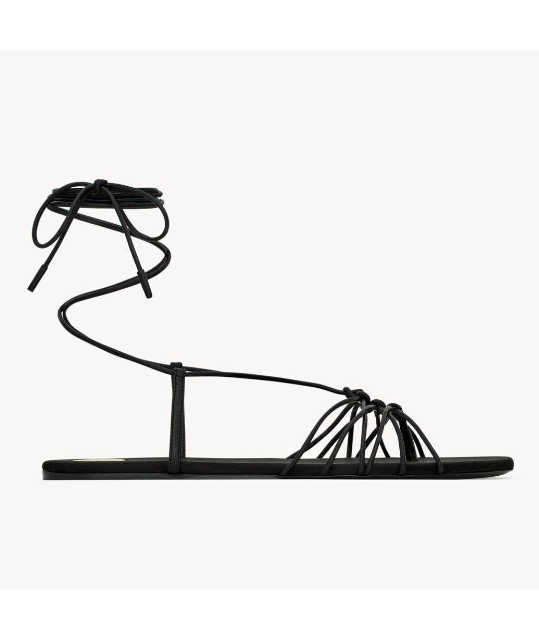 SAINT LAURENT Черные кожаные сандалии, фото 4