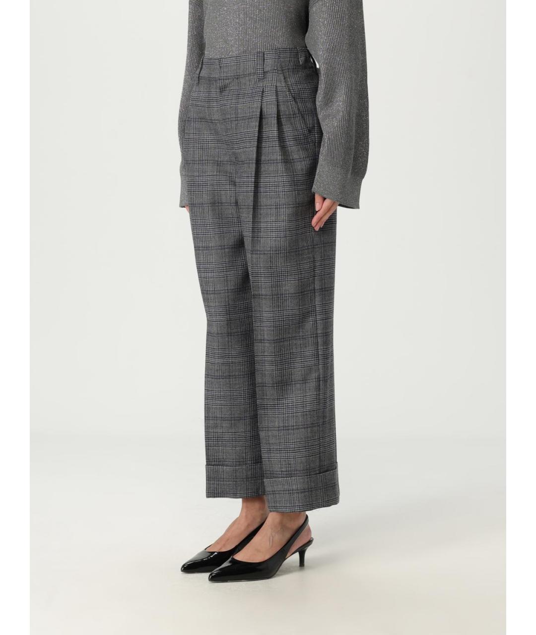 BRUNELLO CUCINELLI Антрацитовые прямые брюки, фото 5