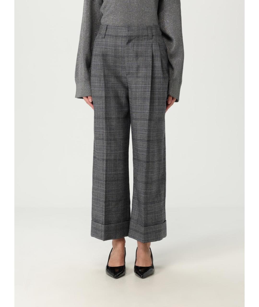 BRUNELLO CUCINELLI Антрацитовые прямые брюки, фото 2