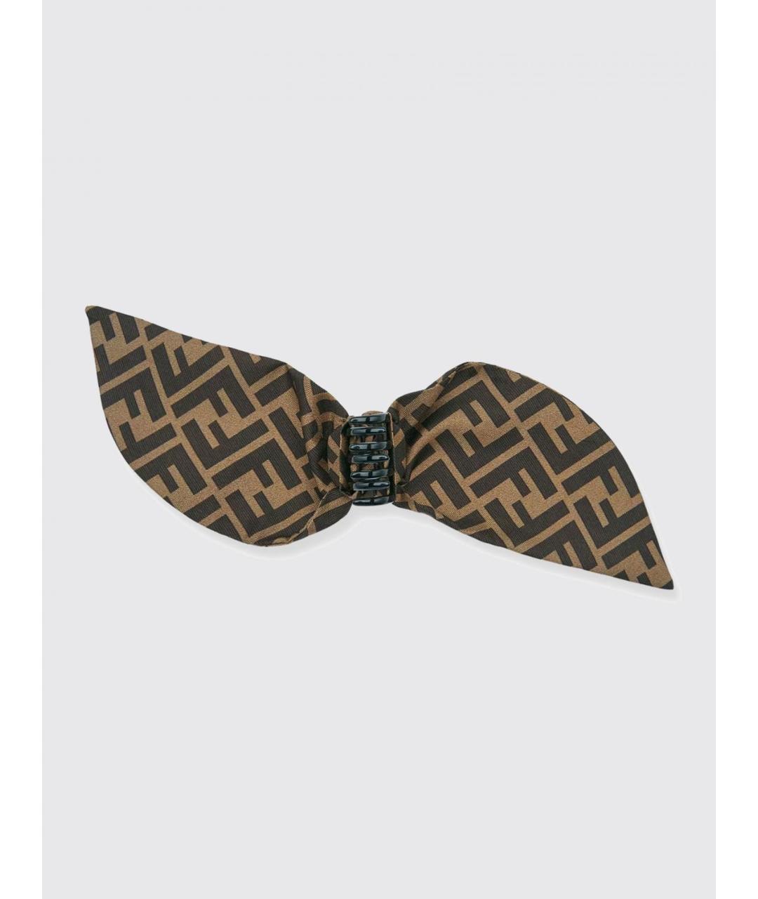 FENDI Коричневая заколка, фото 2