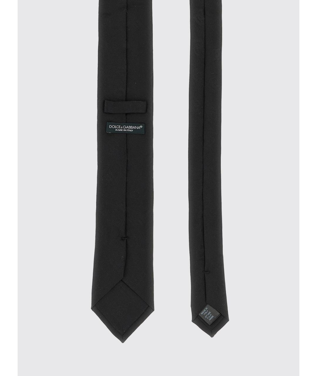 DOLCE&GABBANA Черный шелковый галстук, фото 2