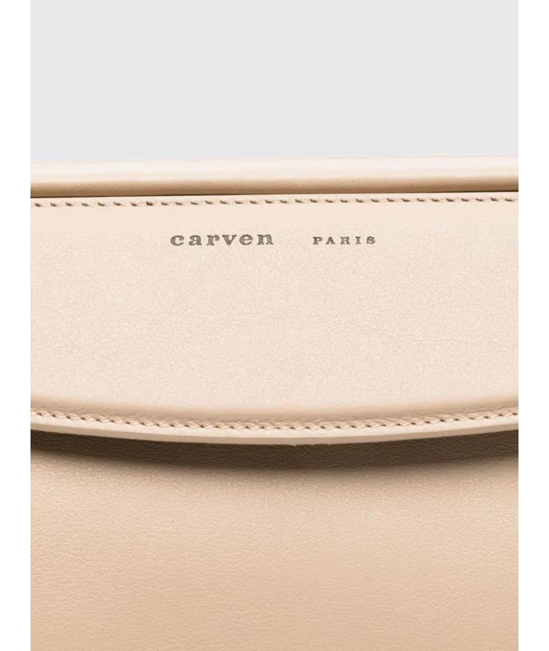 Carven Бежевая кожаная сумка через плечо, фото 4