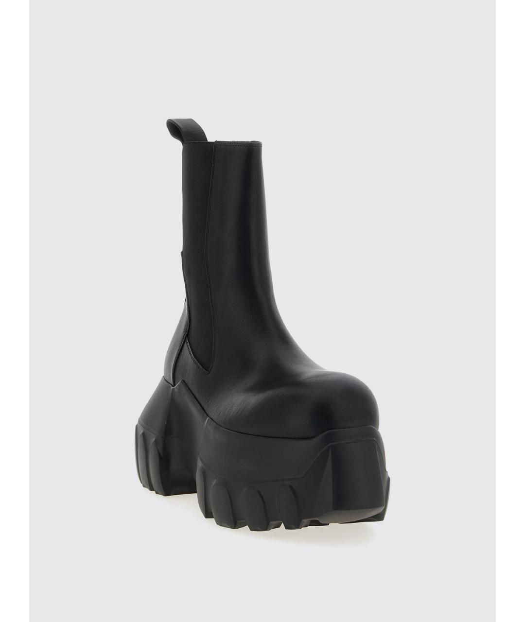RICK OWENS Черные кожаные высокие ботинки, фото 2