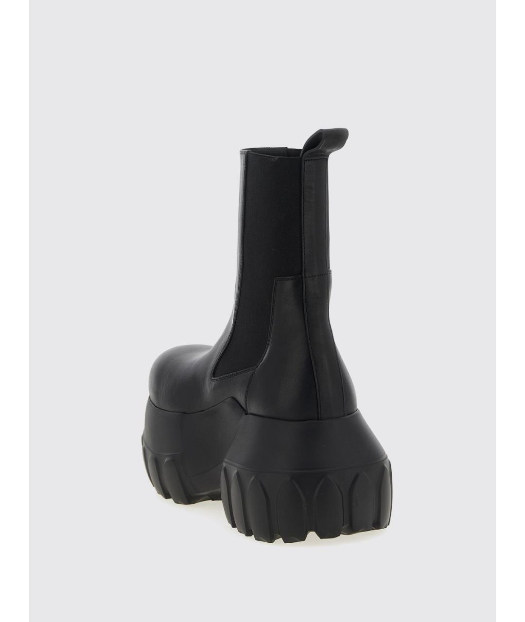 RICK OWENS Черные кожаные высокие ботинки, фото 3