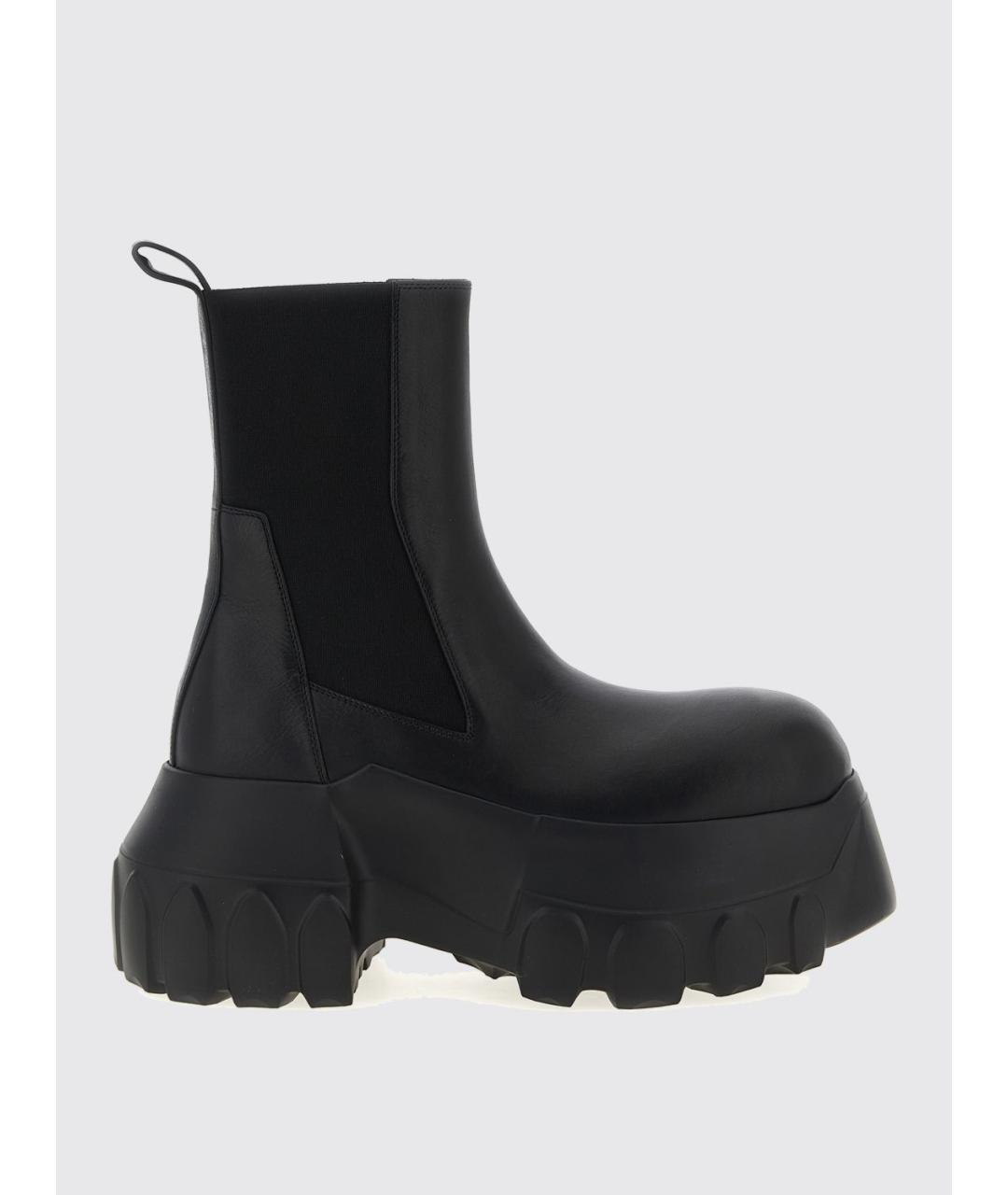 RICK OWENS Черные кожаные высокие ботинки, фото 5