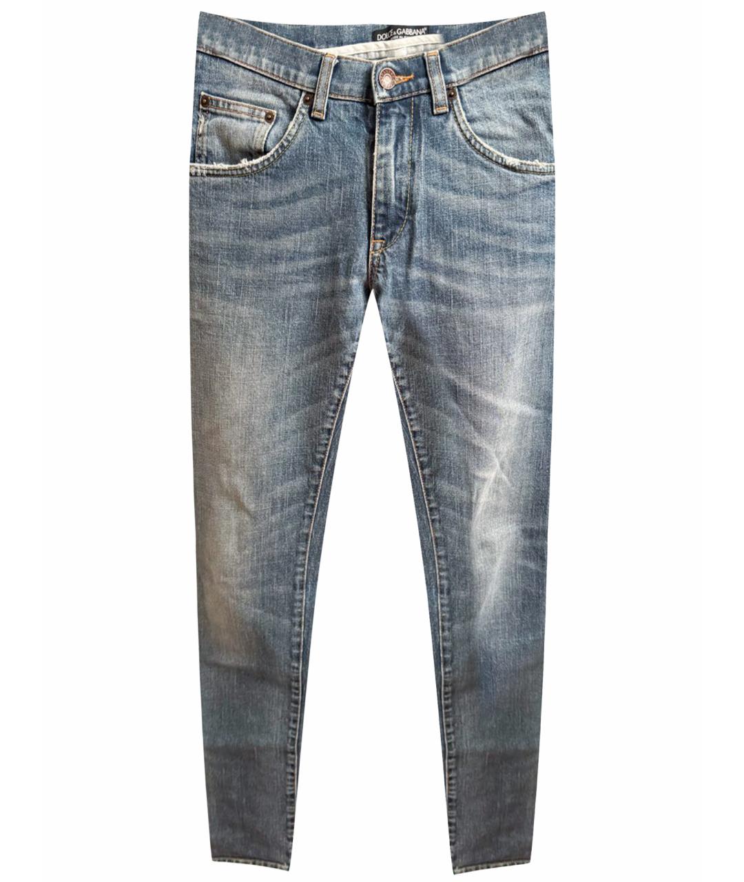 DOLCE&GABBANA Голубые хлопковые прямые джинсы, фото 1