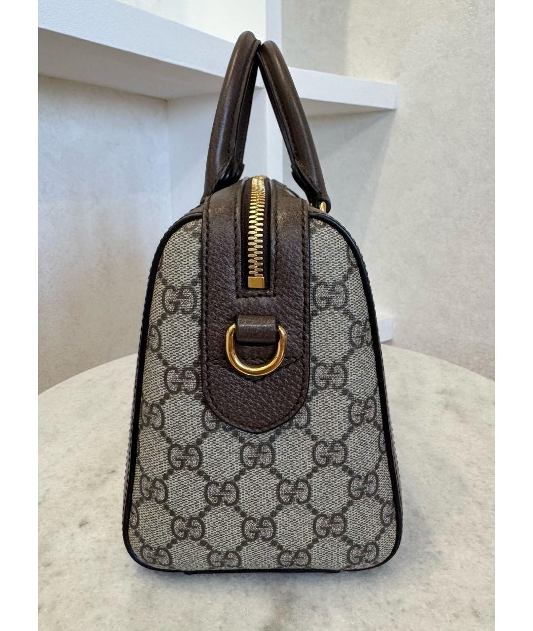 GUCCI Коричневая кожаная сумка с короткими ручками, фото 7