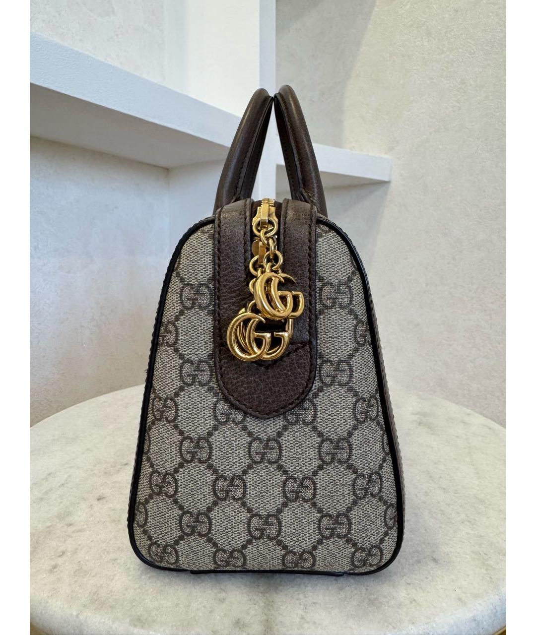 GUCCI Коричневая кожаная сумка с короткими ручками, фото 6