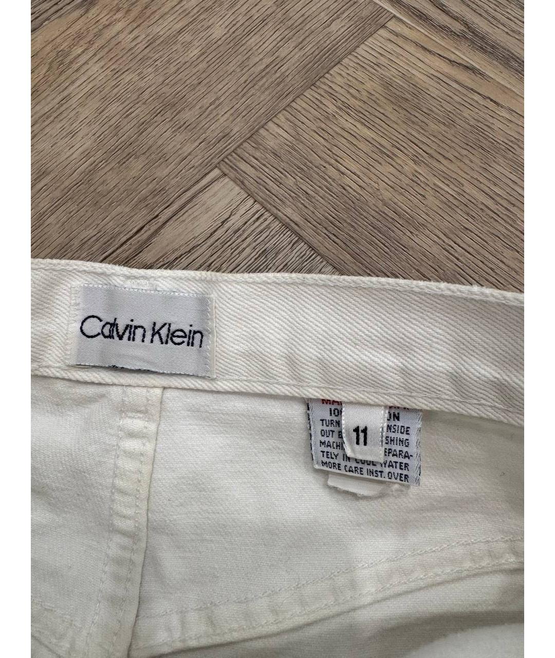 CALVIN KLEIN Белая деним юбка мини, фото 4