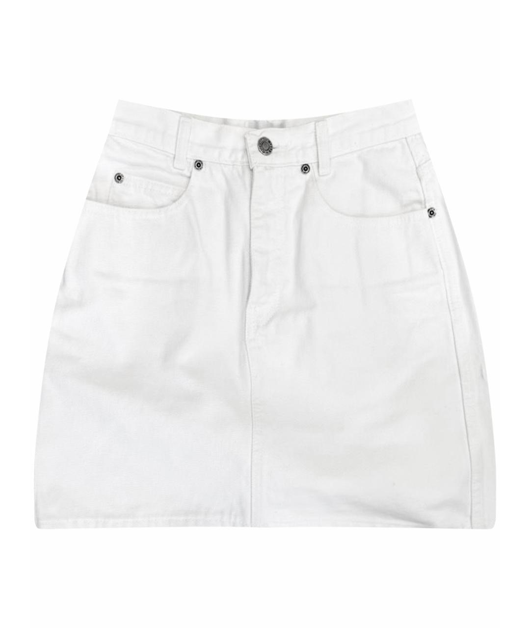 CALVIN KLEIN Белая деним юбка мини, фото 1