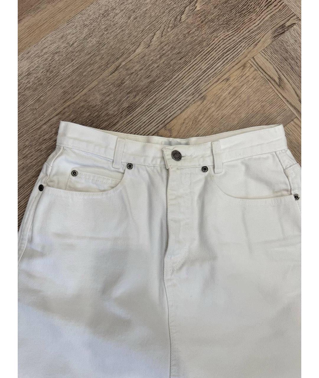 CALVIN KLEIN Белая деним юбка мини, фото 3