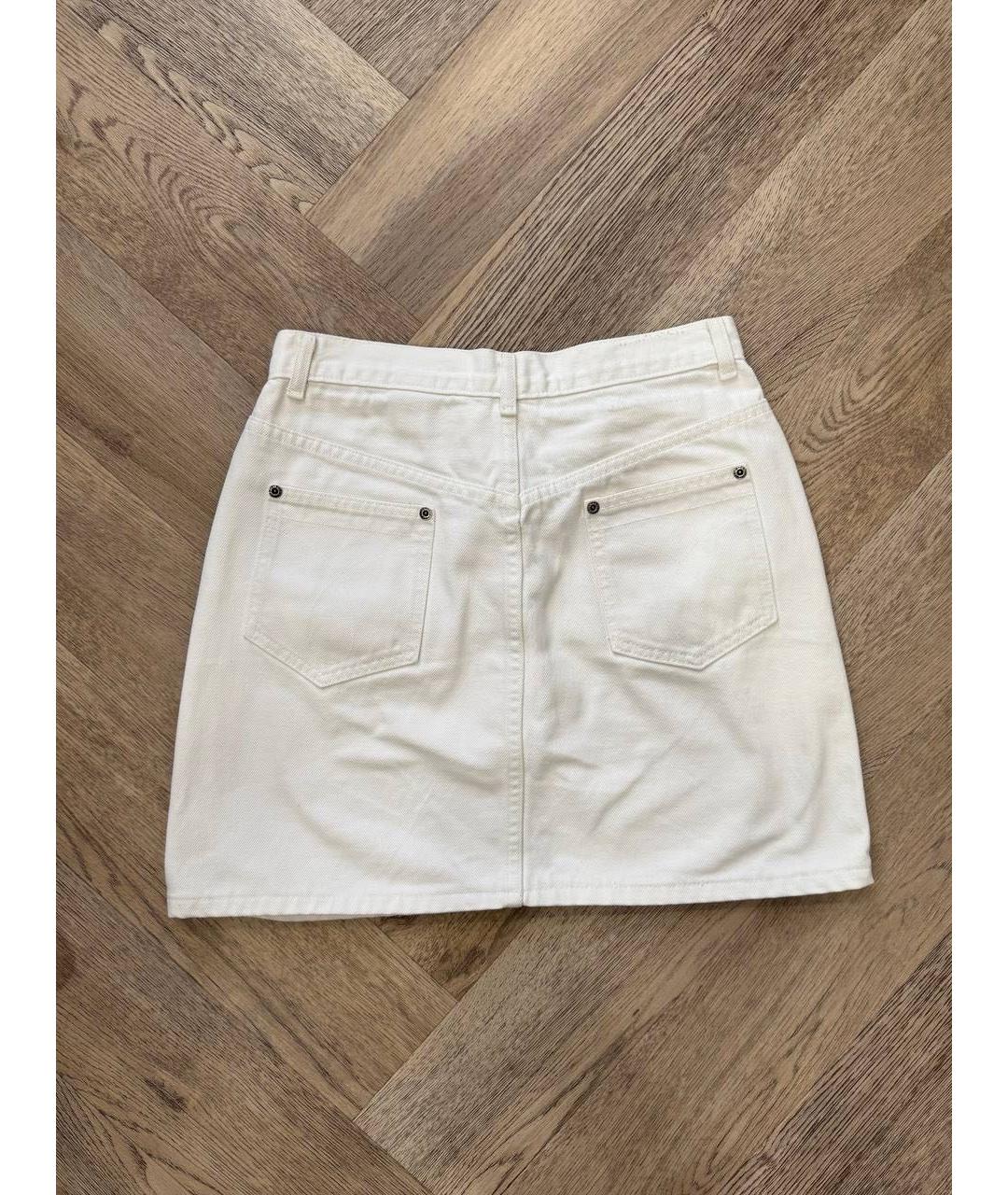 CALVIN KLEIN Белая деним юбка мини, фото 2