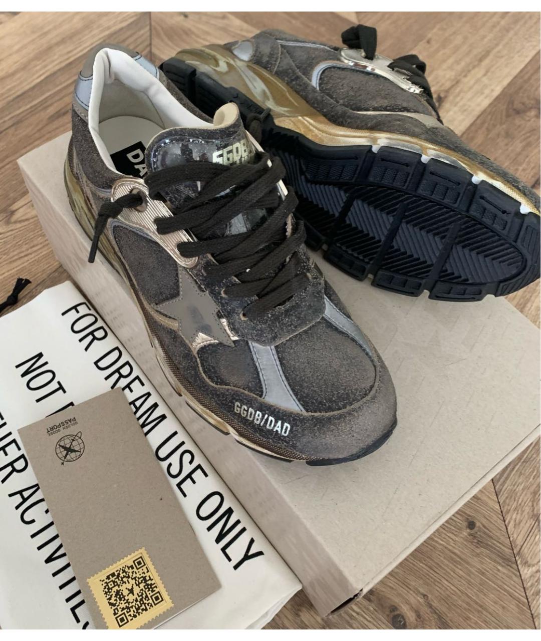 GOLDEN GOOSE DELUXE BRAND Антрацитовые кожаные кроссовки, фото 3