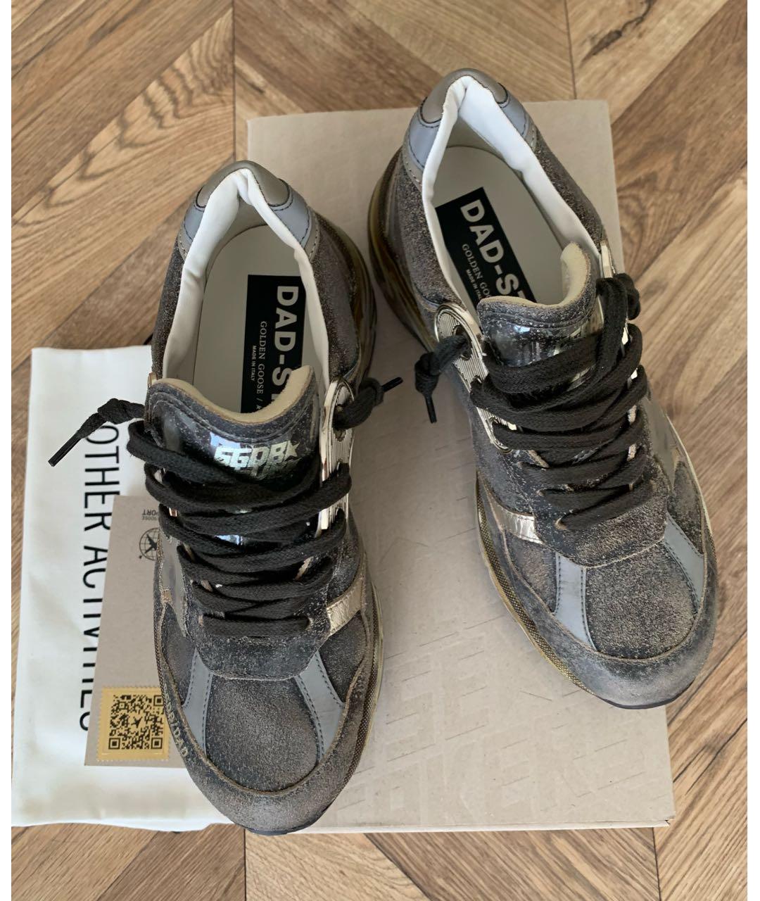 GOLDEN GOOSE DELUXE BRAND Антрацитовые кожаные кроссовки, фото 2