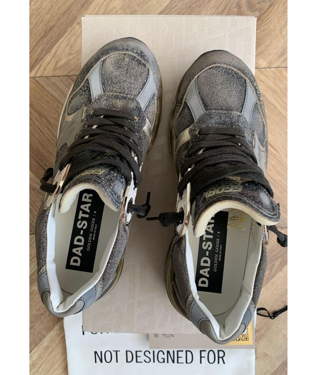 GOLDEN GOOSE DELUXE BRAND Антрацитовые кожаные кроссовки, фото 5