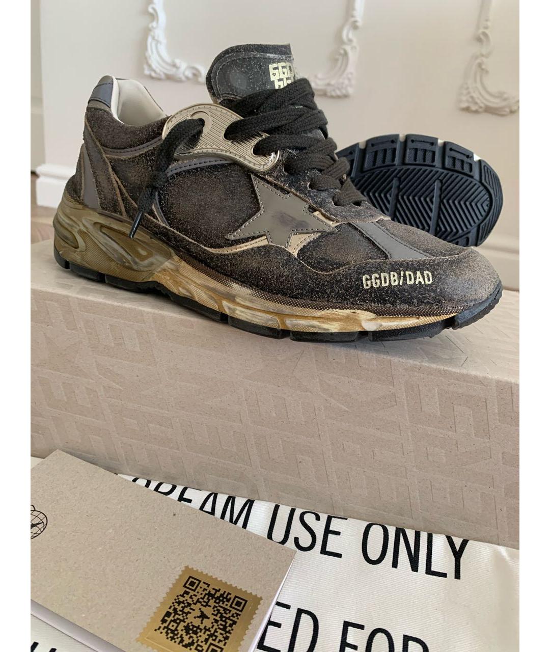 GOLDEN GOOSE DELUXE BRAND Антрацитовые кожаные кроссовки, фото 8