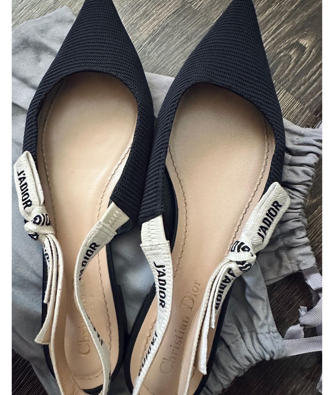 CHRISTIAN DIOR Черные лодочки на низком каблуке, фото 3