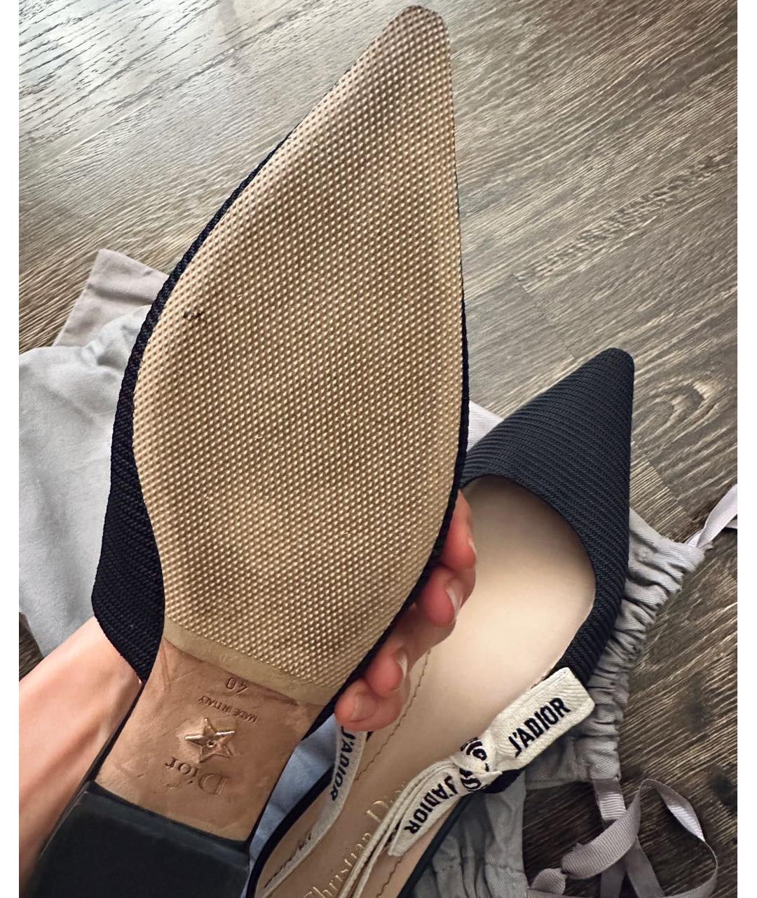 CHRISTIAN DIOR Черные лодочки на низком каблуке, фото 5