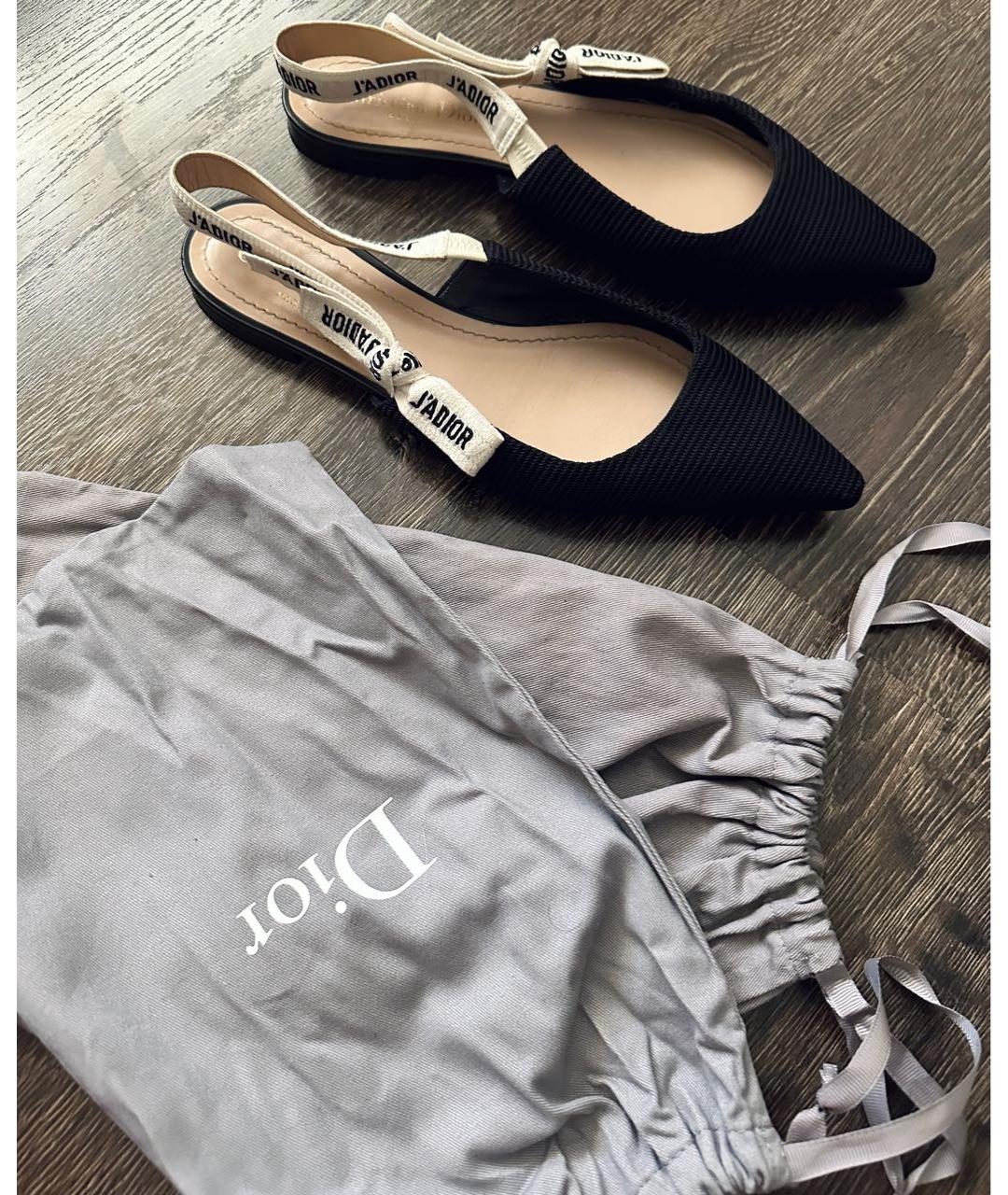 CHRISTIAN DIOR Черные лодочки на низком каблуке, фото 2