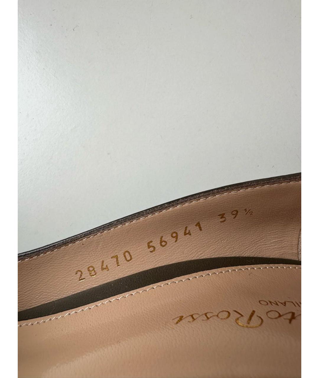 GIANVITO ROSSI Хаки кожаные туфли, фото 7