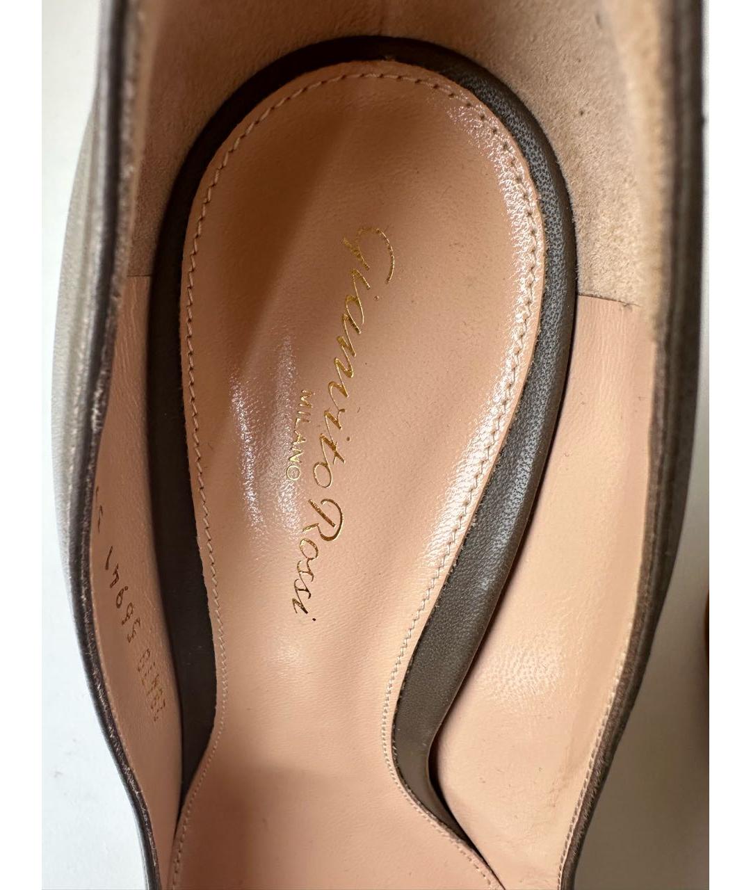 GIANVITO ROSSI Хаки кожаные туфли, фото 6