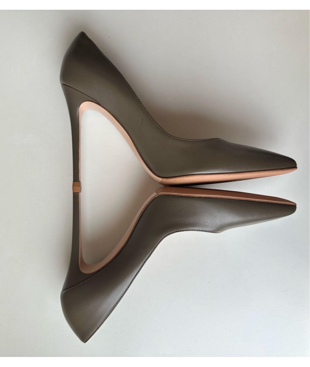 GIANVITO ROSSI Хаки кожаные туфли, фото 4