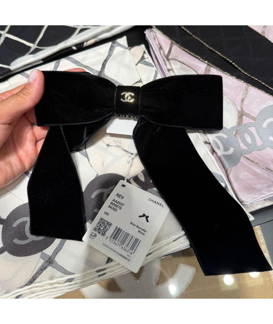 CHANEL Черная заколка, фото 4