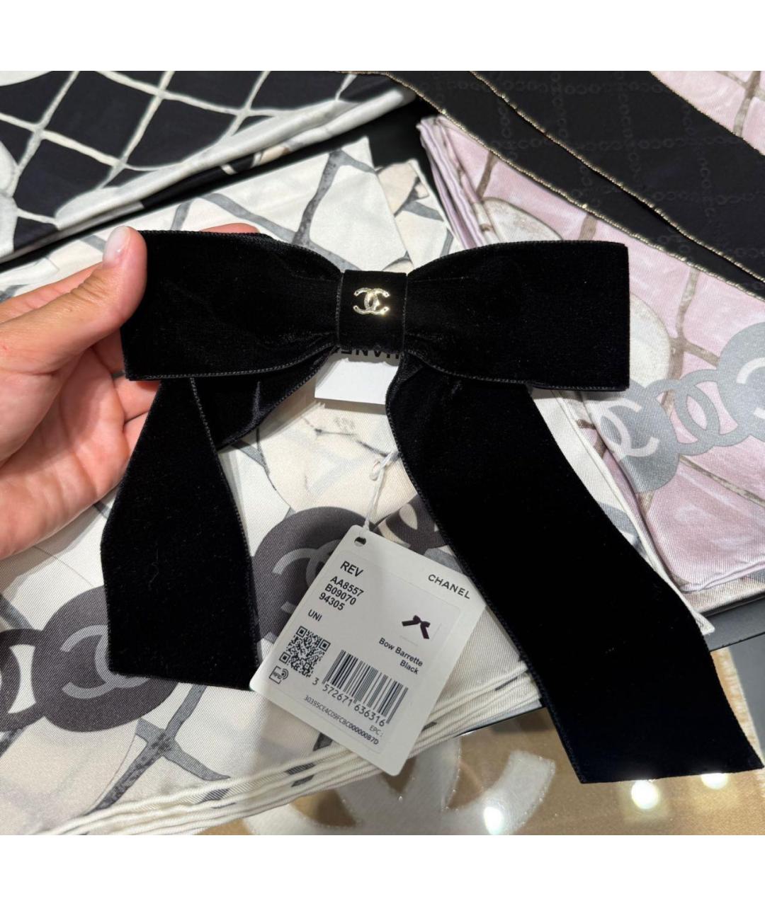CHANEL Черная заколка, фото 3