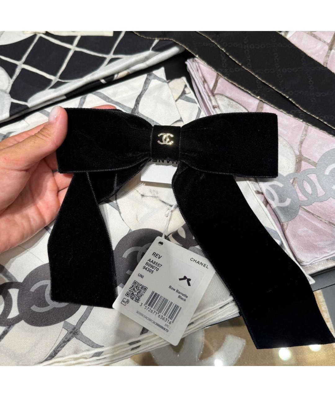 CHANEL Черная заколка, фото 2