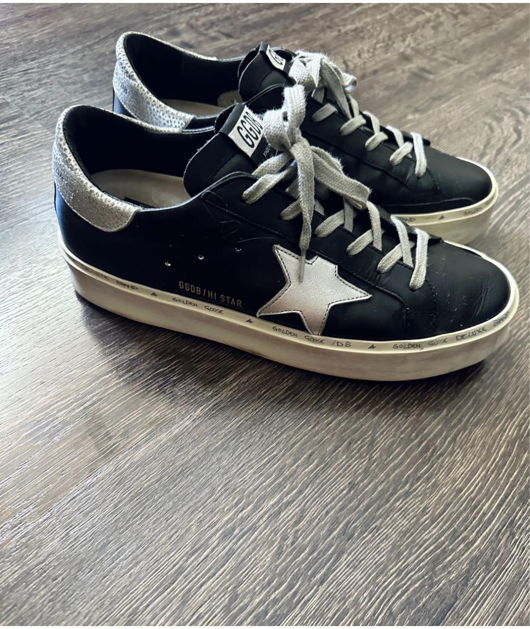 GOLDEN GOOSE DELUXE BRAND Черные кожаные кеды, фото 2