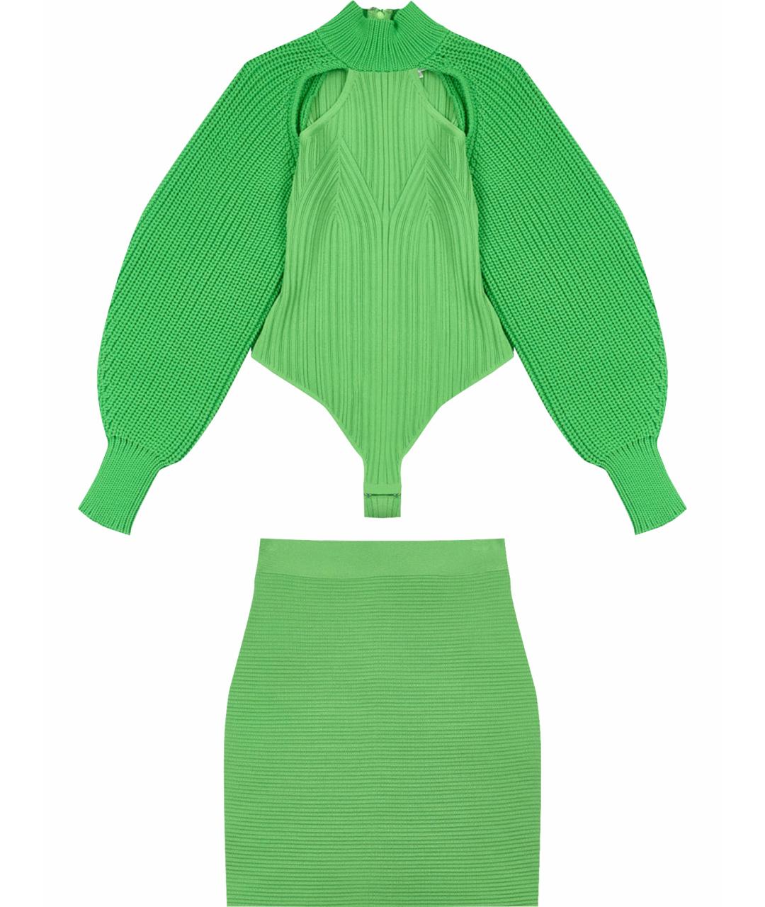 HERVE LEGER Зеленый вискозный костюм с юбками, фото 1