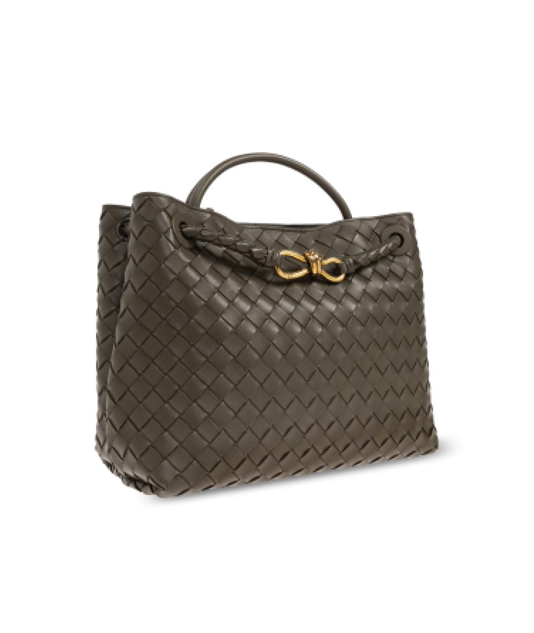 BOTTEGA VENETA Хаки кожаная сумка тоут, фото 3