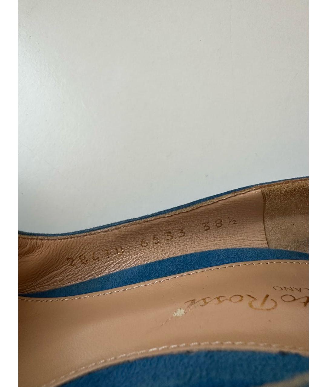 GIANVITO ROSSI Голубые замшевые туфли, фото 7