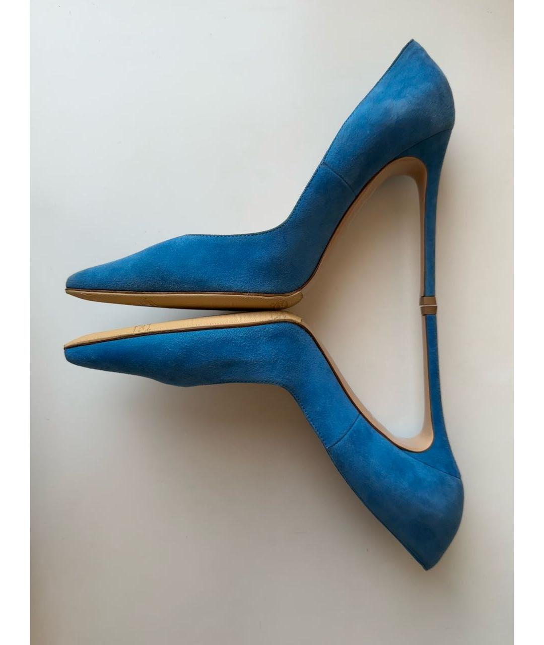GIANVITO ROSSI Голубые замшевые туфли, фото 3