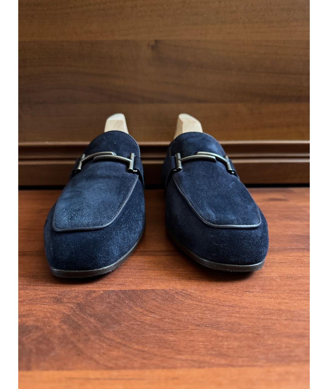 TOD'S Темно-синие замшевые лоферы, фото 2