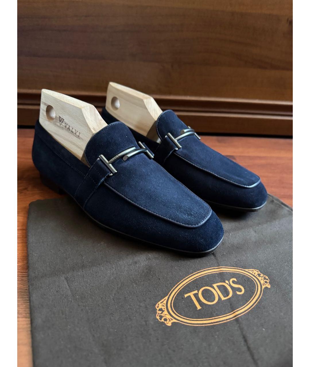 TOD'S Темно-синие замшевые лоферы, фото 5