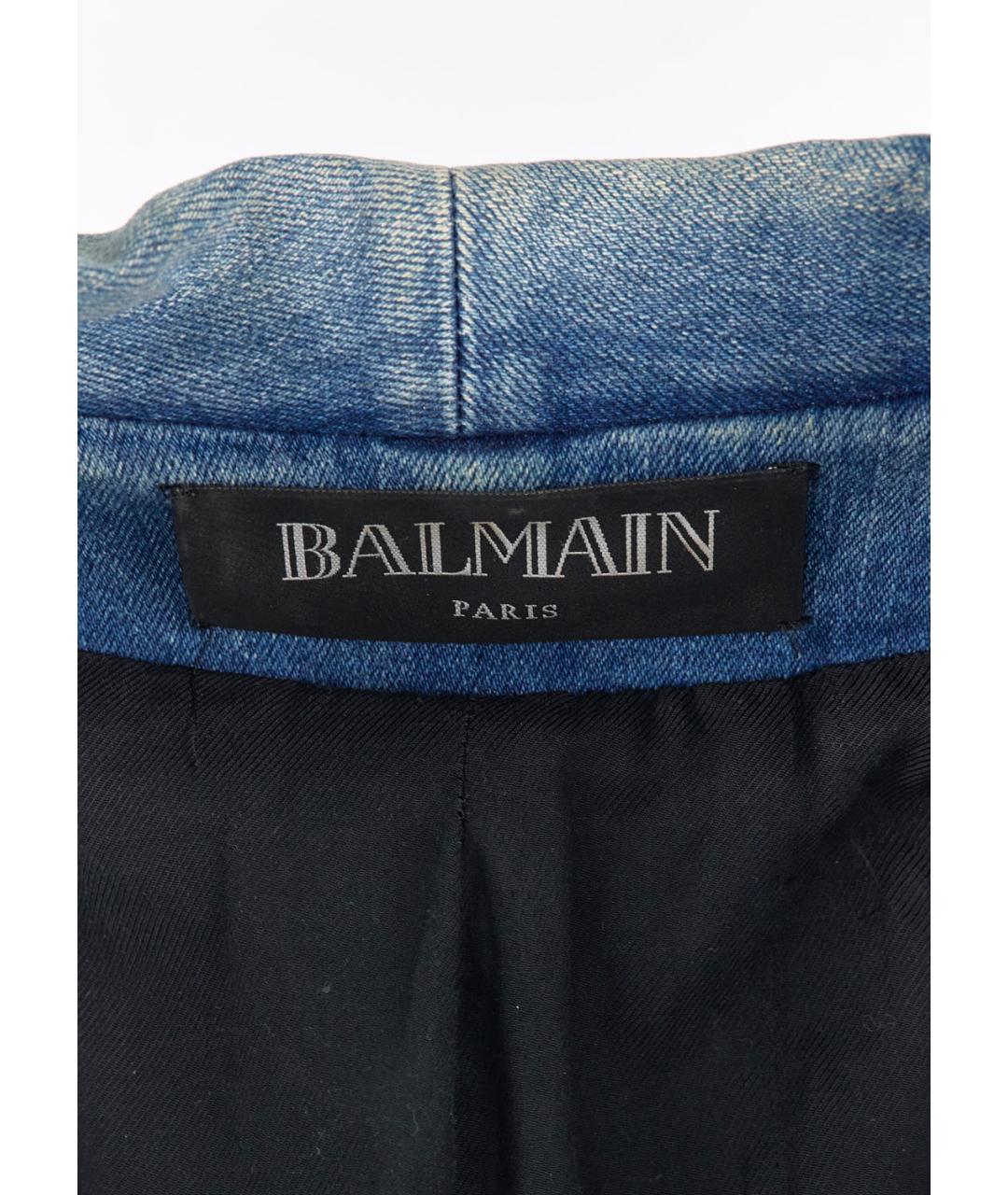 BALMAIN Голубой хлопковый жакет/пиджак, фото 4