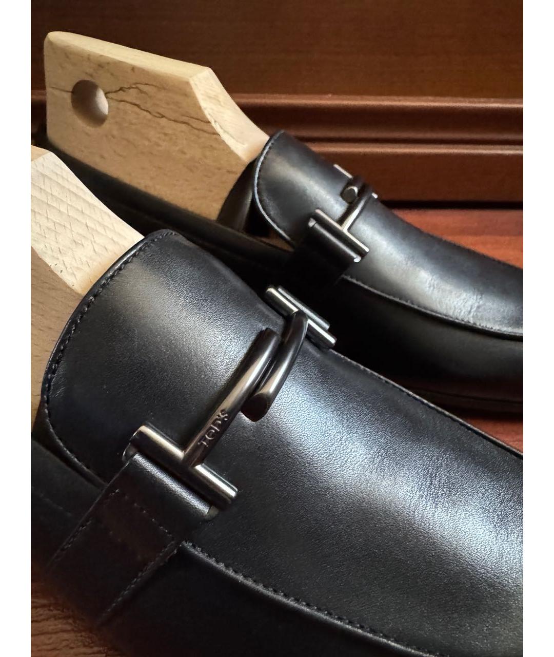TOD'S Черные кожаные лоферы, фото 5