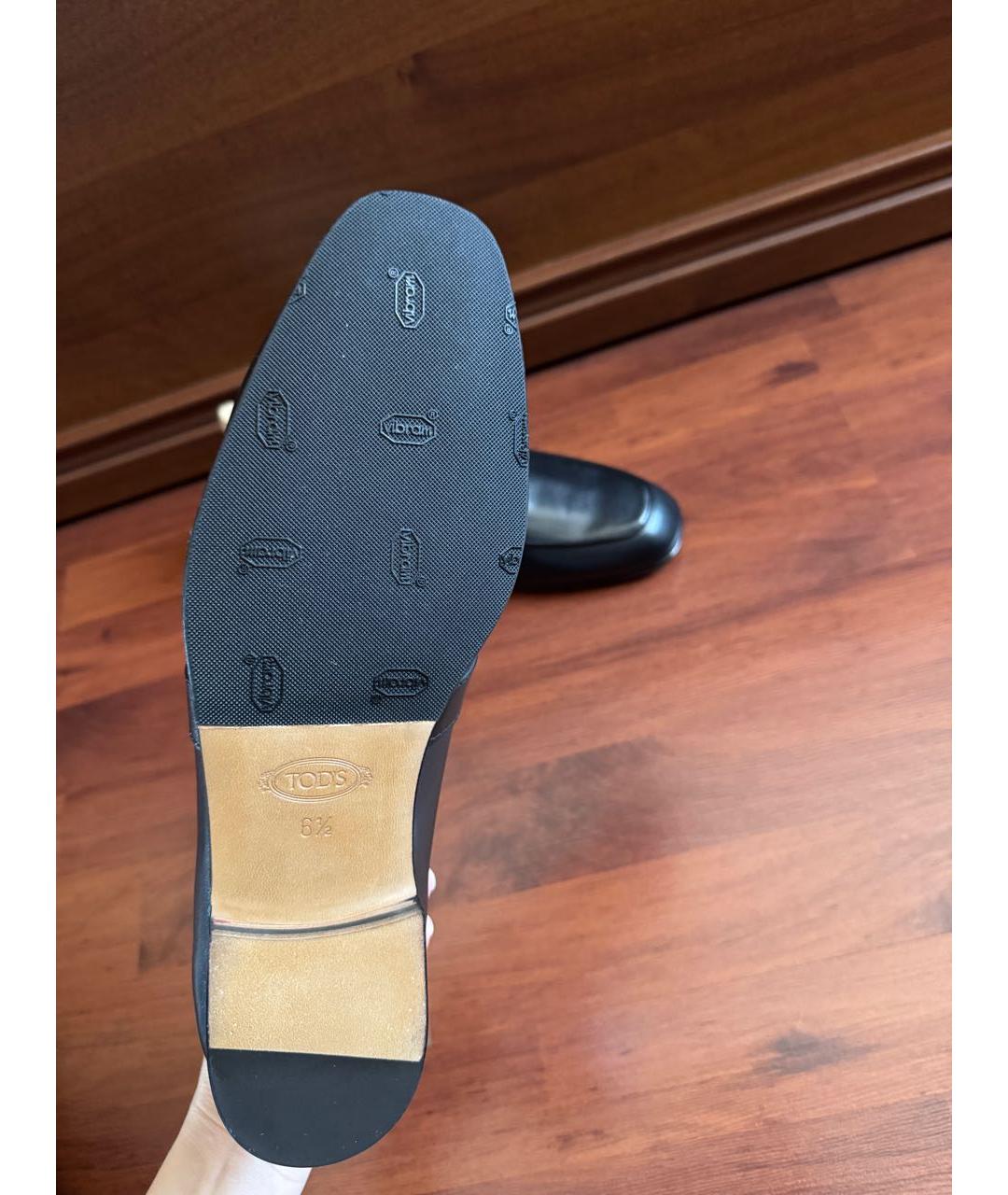 TOD'S Черные кожаные лоферы, фото 6