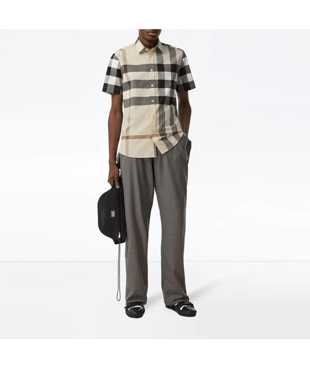 BURBERRY Бежевая хлопковая кэжуал рубашка, фото 3