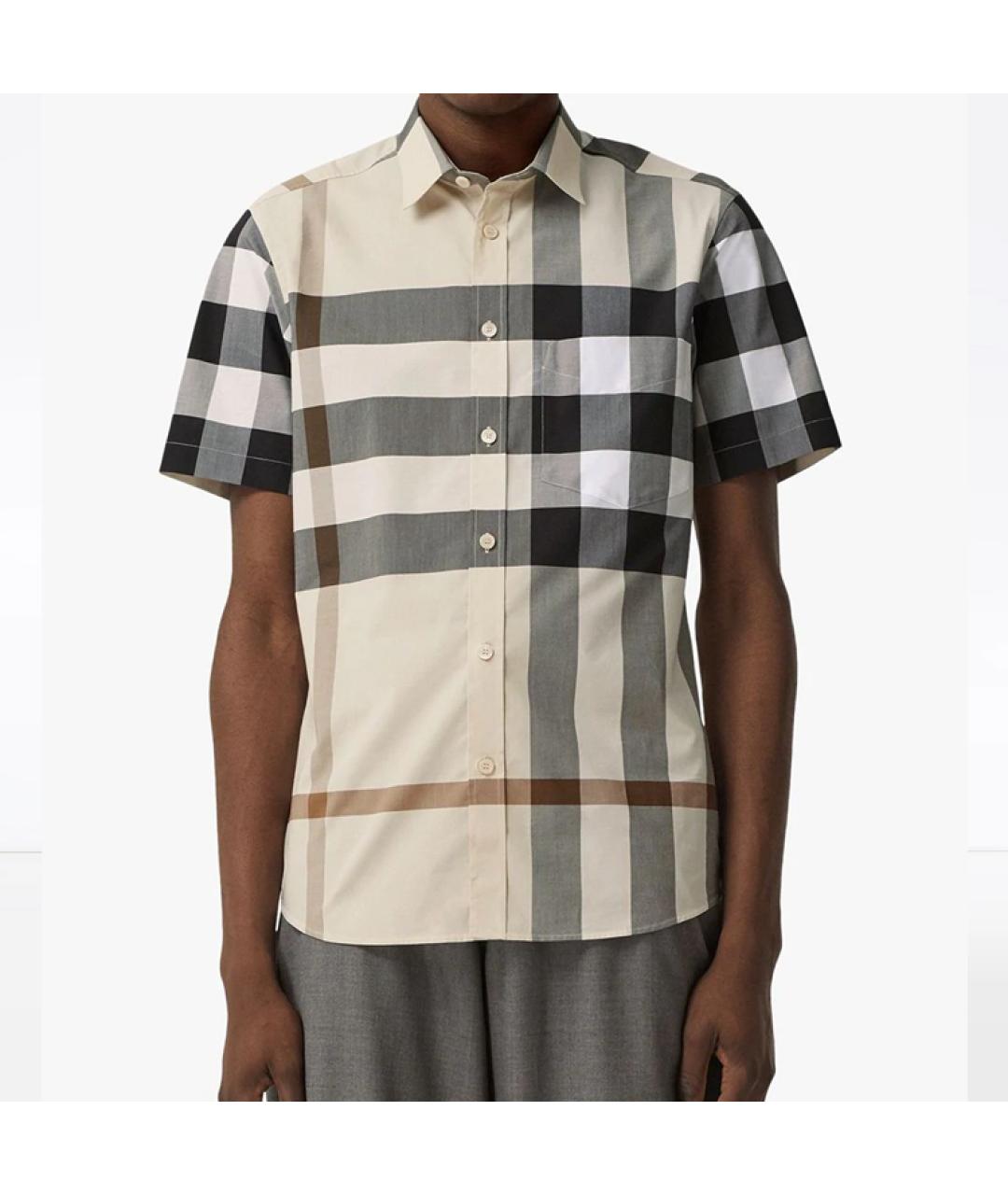 BURBERRY Бежевая хлопковая кэжуал рубашка, фото 2