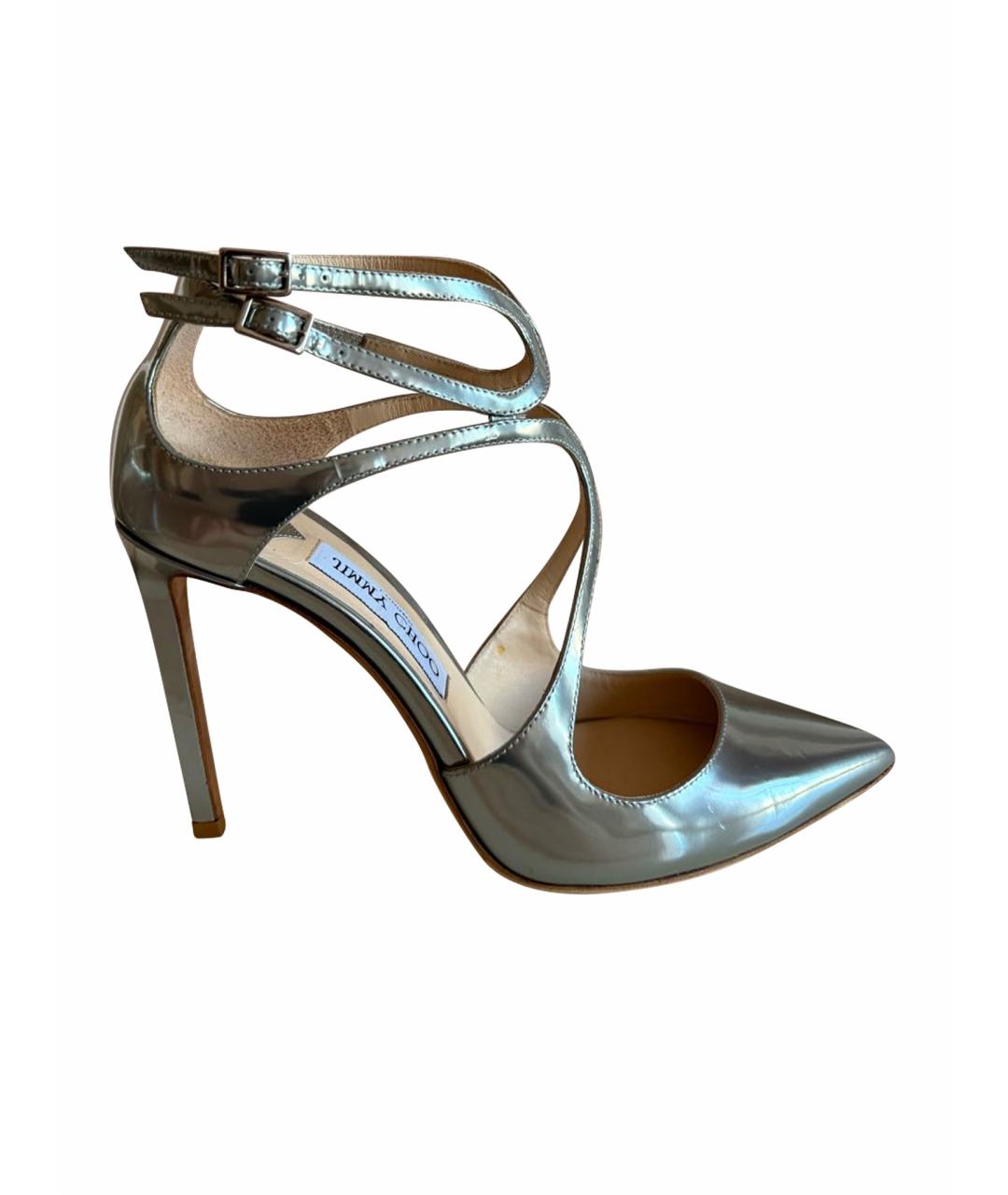 JIMMY CHOO Серебряные туфли из лакированной кожи, фото 1