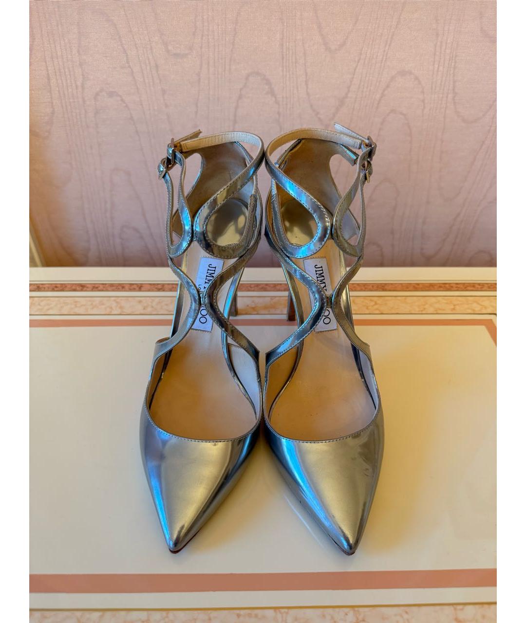 JIMMY CHOO Серебряные туфли из лакированной кожи, фото 2