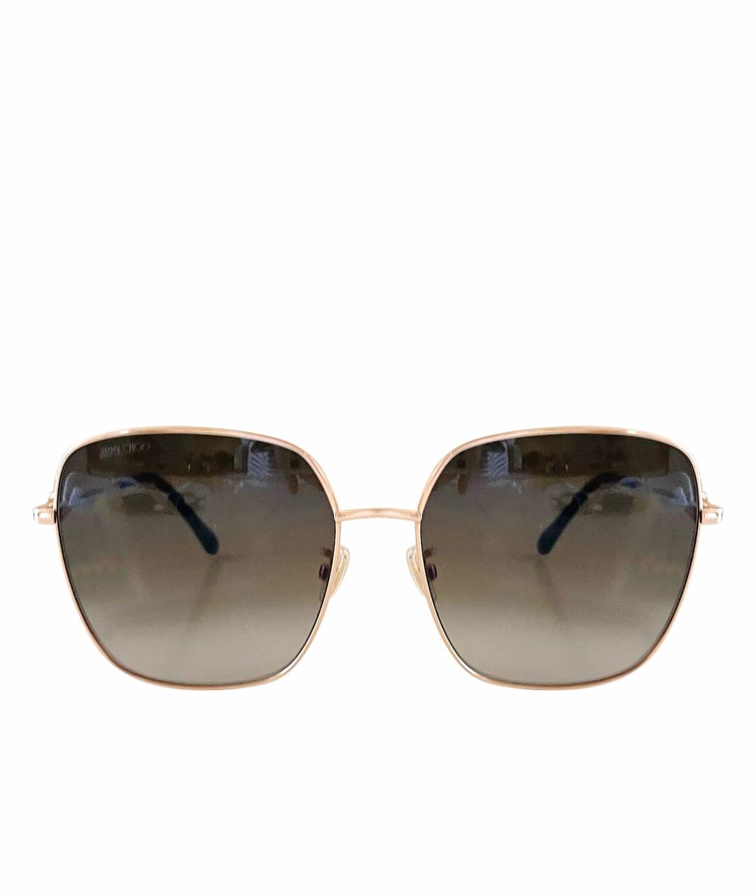 JIMMY CHOO Коричневые металлические солнцезащитные очки, фото 1