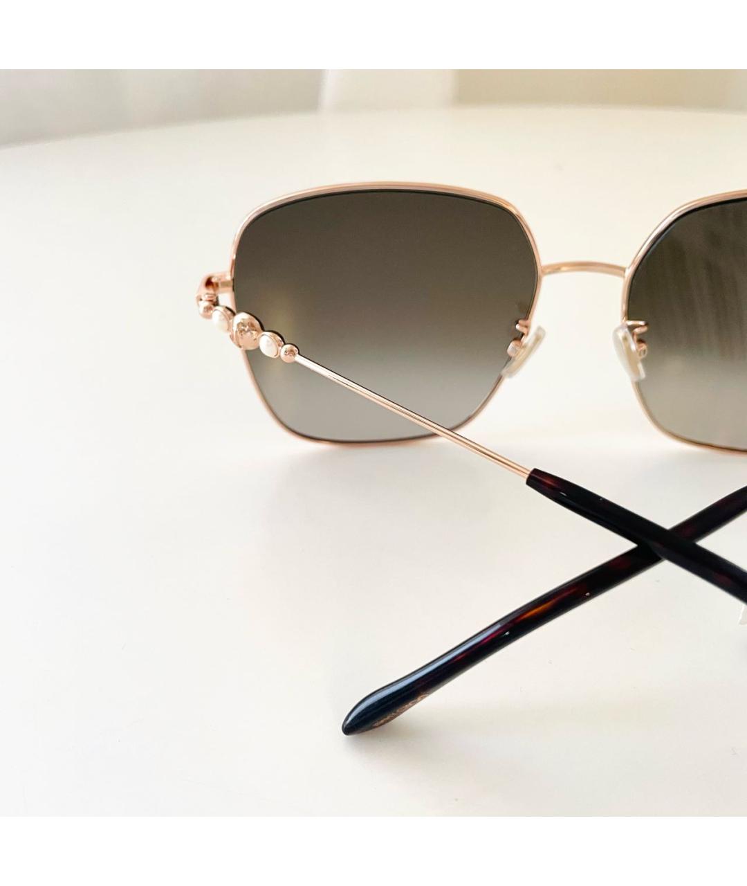 JIMMY CHOO Коричневые металлические солнцезащитные очки, фото 6