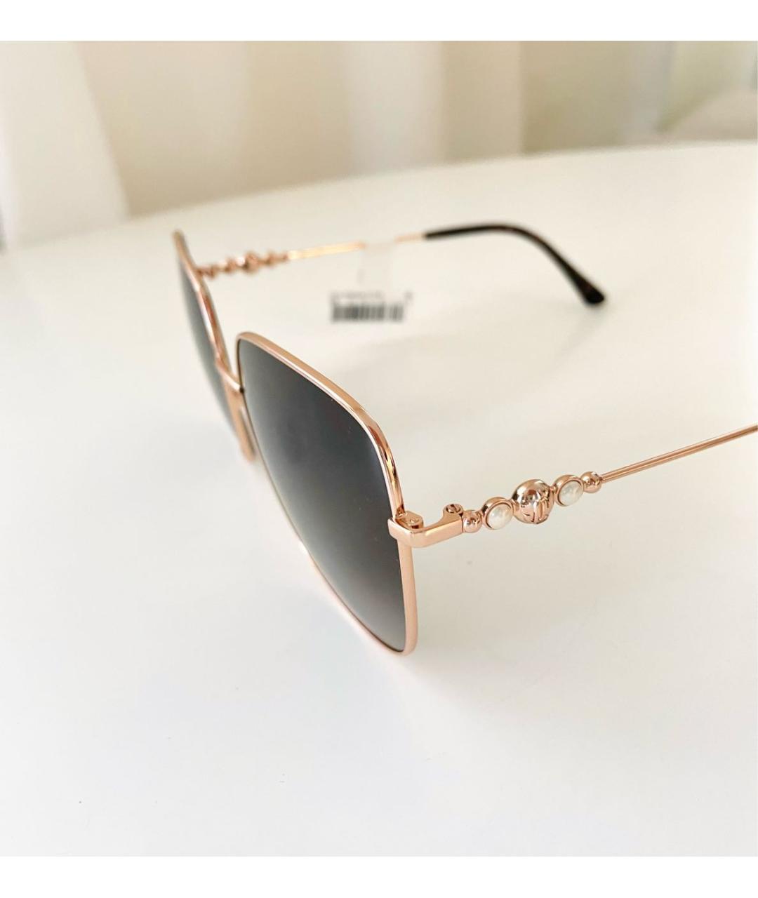 JIMMY CHOO Коричневые металлические солнцезащитные очки, фото 2