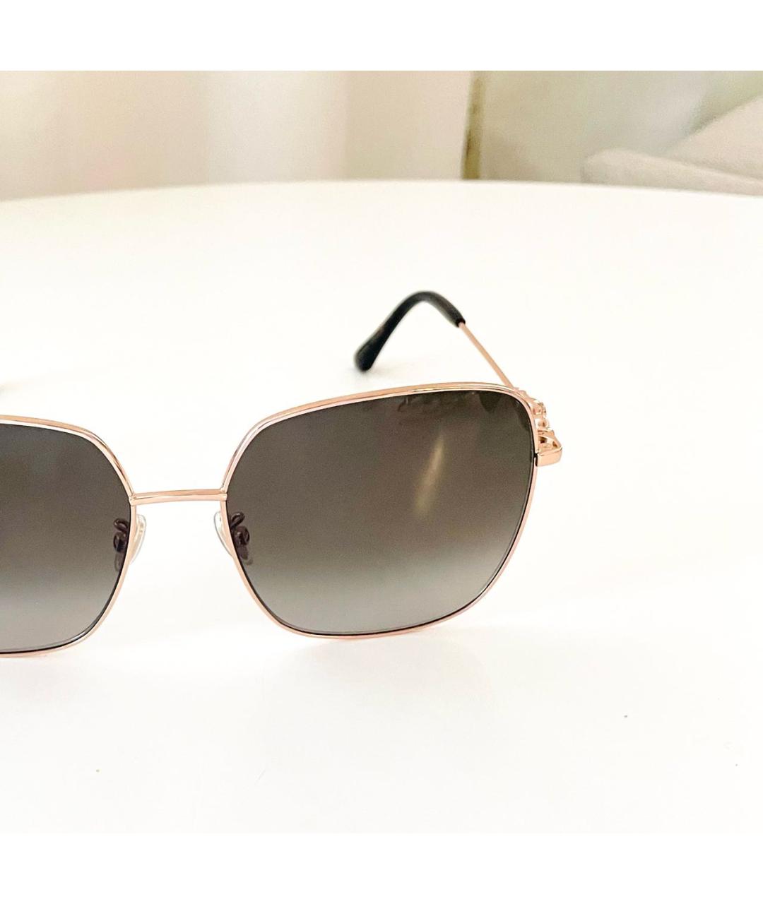 JIMMY CHOO Коричневые металлические солнцезащитные очки, фото 4