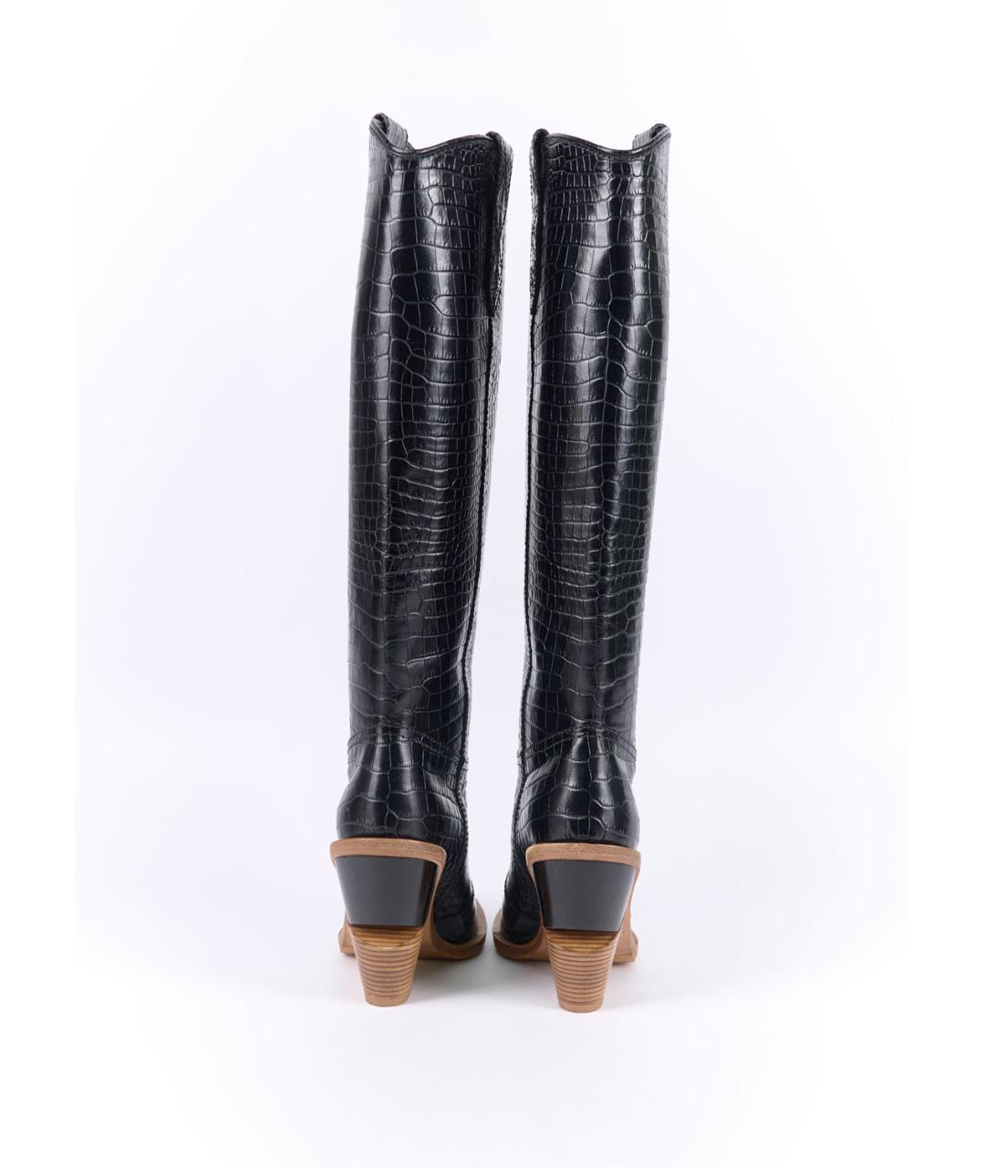 FENDI Черные кожаные сапоги, фото 4